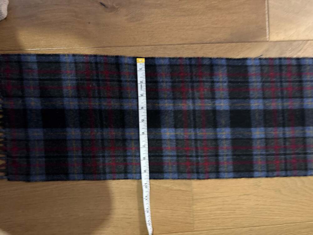 Polo Ralph Lauren Plaid Wool Blend Scarf Made in Italy 60" x 10" - Picture 4 of 7